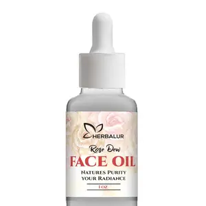 Herbalur Rose Dew Facial Oil 1 oz - Hydrating & Radiant with Rosehip, Jojoba & Argan  for Soft, Nourishing Skin - Serums, Skincare 1 oz  Smooth Nut free
