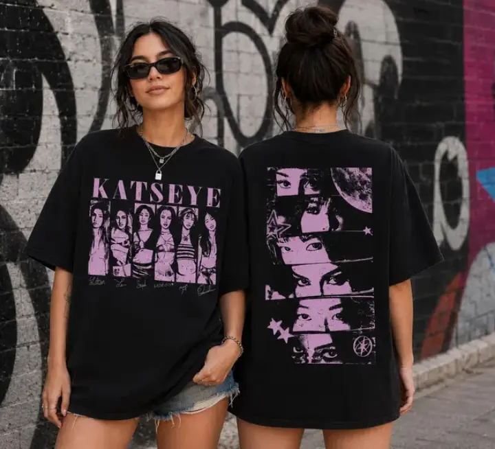 KATSEYE Shirt, Vintage Girl Group Graphic Tee, K-Pop Concert T-Shirt, Retro Music Fan Gift, Oversized Unisex Top