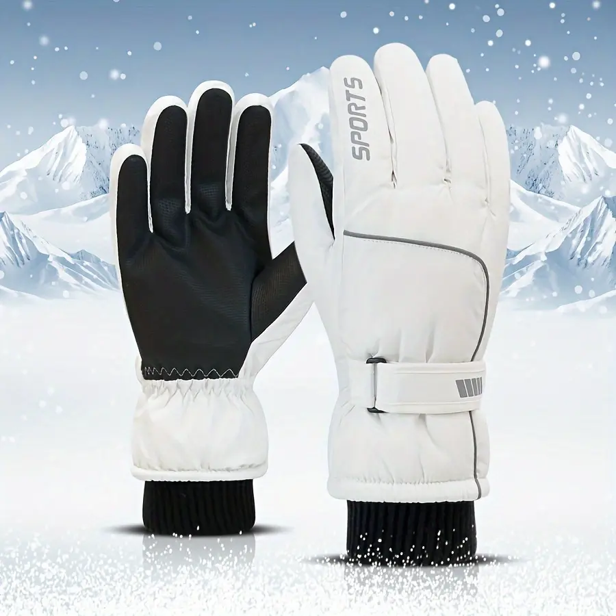 Winter Ski Gloves for Men, Fleece-Lined Warm Touchscreen Compatible for Outdoor Activities and Cycling, Womens Ski Mittens