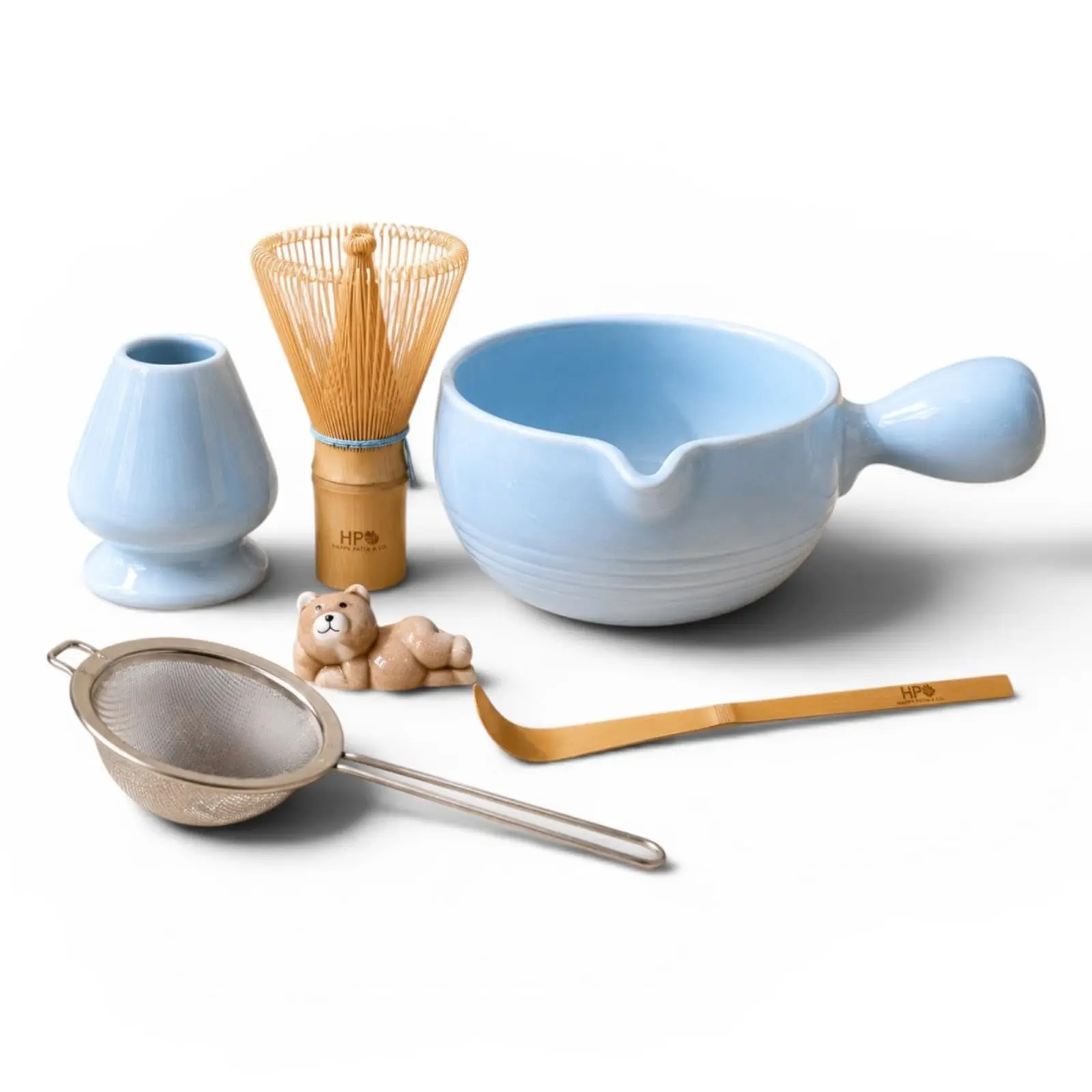 Matcha Bowl Set for Adults - HAPPY PATH & CO Ceramic Matcha Bowl Set Kit with Spout, Patented Spill-Free Design, Bamboo Whisk, Scoop & Stand, 6 Pastel Colors, Lead-Free Certified Gift Set