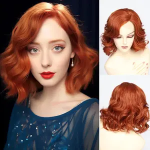 Vintage Short Curly Wig for Women  Retro Heat-Resistant Synthetic Full Cap Hair
