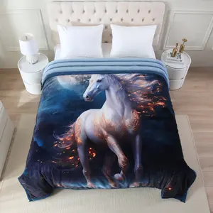 11 lbs Weight,Winter Heavy Blanket King Size 85" x 93" Heavy Silky Soft 3 Ply A&B Printed Plush Blanket with Animal Design