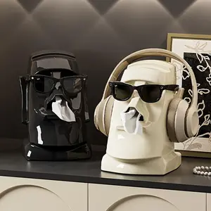 Uforu Desktop Organizer Box, Eyeglasses & Headphone Holder, Office Storage Solution, Coffee Table Napkin Dispenser, Desk Accessories, Table Organizers