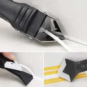 Silicone Caulking Tool Set, Professional Multi-Functional Grout Scraper for Kitchen Bathroom Window Sills, Gap Filling & Cleaning Kit, Interior