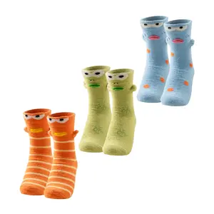 Women's Funny Fish Fuzzy Home Socks Soft Short Plush Crew Socks with Quirky 3D Cute Details Warm Breathable Perfect Cozy Gift