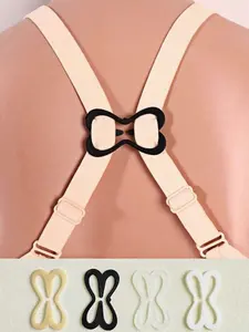 4/8/16/20 Pcs 4-Color Dragonfly-shaped Bra Anti-slip Buckle Bra Strap Cross Back Strap Buckle Invisible Chest Anti-exposure Lift Bra Underwear Accessories