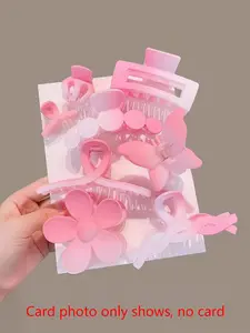 Cute Ombre Hair Claws, Casual Versatile Hair Accessories for Women & Girls, Minimalist Headwear Suitable for Thick Hair, Fashion Hair Accessories for Party, Daily Clothing Decor, Super Cute Clips, Hair Clip Set