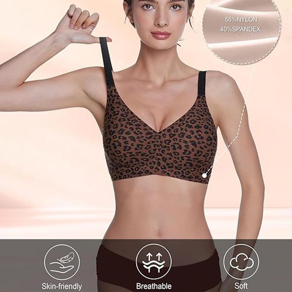 VRCOMFY Women's wireless comfortable push-up jelly bra Wireless Seamless Full Coverage Bra Everyday Tshirt Bra Natural Lift bra