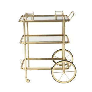 Brass English Bar Cart and Tea Trolley