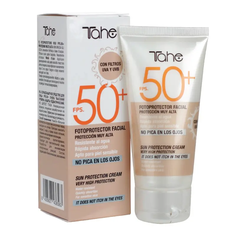 Tahe Sun Protect Facial Sunscreen Sun Cream for Water Resistant SPF 50+ Suitable for Atopic Skin 50 ml