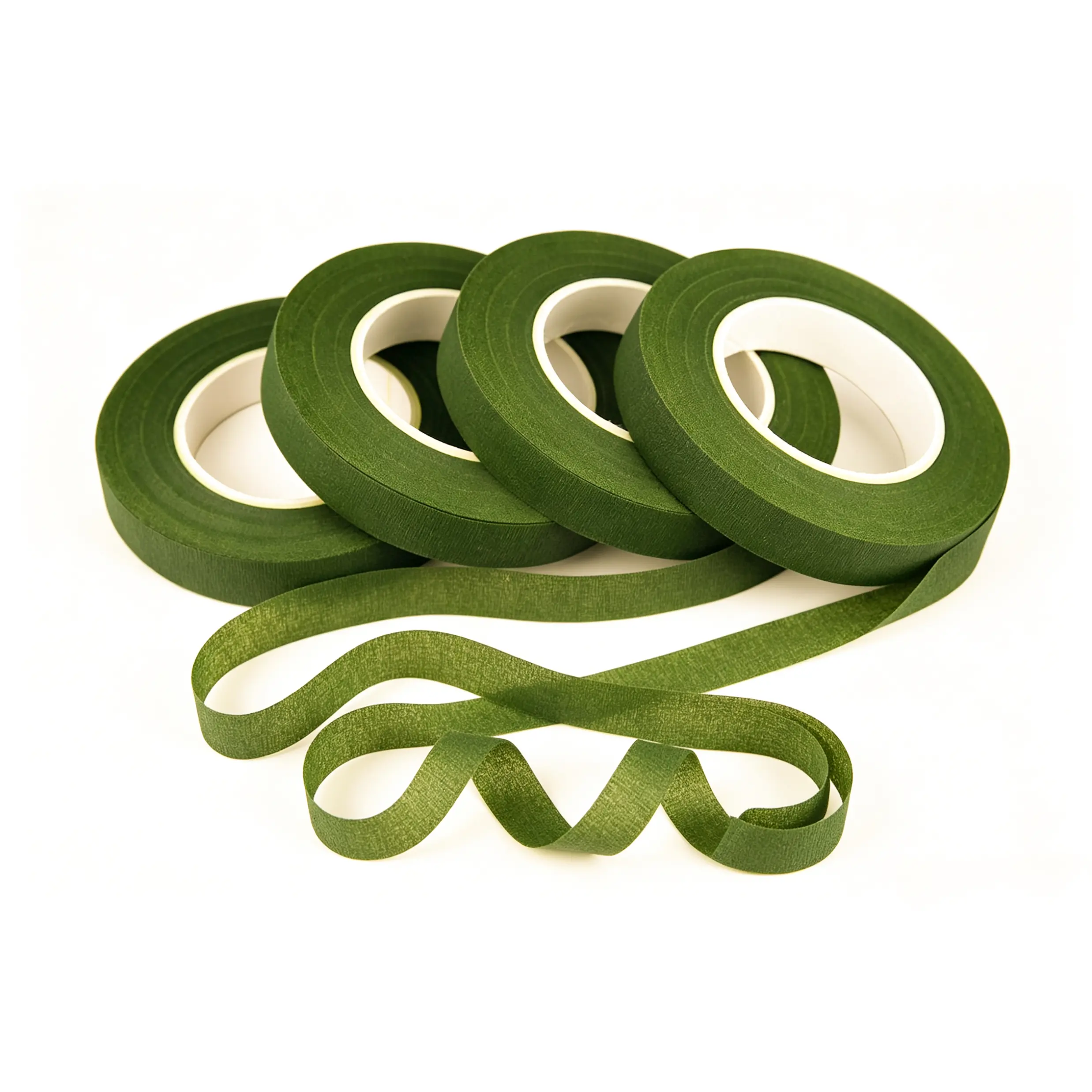 4 Rolls 1/2" Wide  Green Floral Tapes for DIY Bouquet Stem Wrapping and Floral Crafts,Wedding Bouquet，DIY Piper cleaner Bouquet