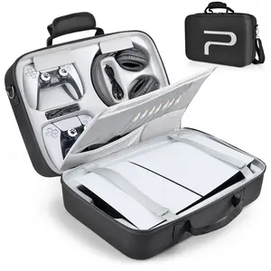 PS5 Carrying Case Travel Bag – Hard Shell Protective Storage for PlayStation 5 Console, Controllers, Headset & Games