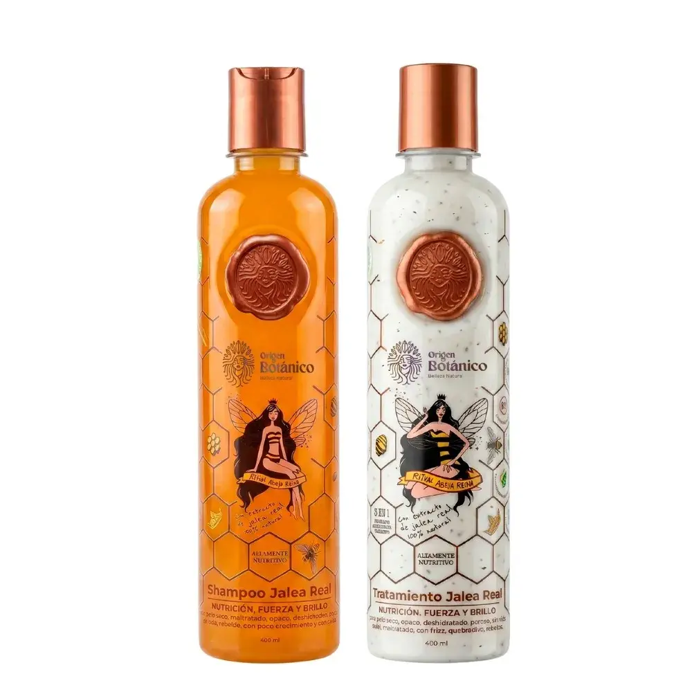 Royal Jelly Shampoo & Hair Treatment Set – Strengthens, Hydrates & Repairs Hair- Shampoo 400ml Treatment 400ml  Jalea Real