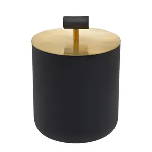 212 MAIN Black & Gold Encalmo Metal Ice Bucket, 7x7x11", Kitchenware & Bar Utensils, Ideal Holiday Gift