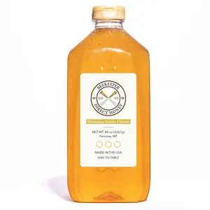 Real Raw Honey - All Natural Non-GMO Pure Gourmet Honey - Local Honey (5lbs Squeeze Bottle)