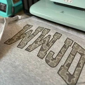 WWJD Old School Camo Oversized Print Crewneck Sweatshirt