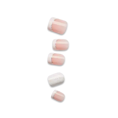 Impress Design No Glue Fake Press On Nails - My Mani | French Tips, White & Neutral, Petite, Squoval, Manicure