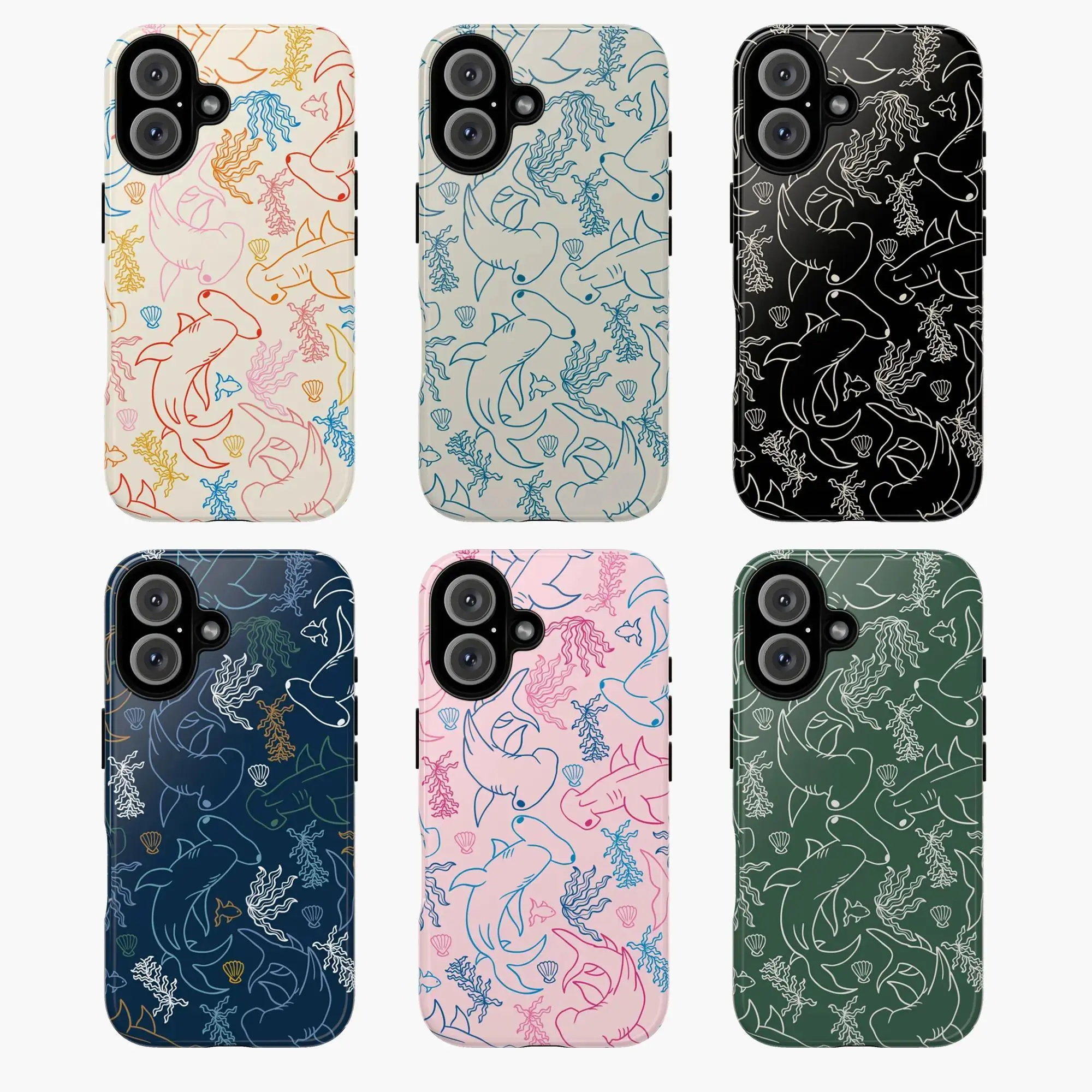 Hammerhead Shark Coral Reef Phone Case |   Ocean Tough Phone Case,phone Case Suitable for Iphone 11/12/13/14/15/16/17 Pro Promax Plus Air and Samsung S22/S23/S24/S25 Plus Ultra Fe, Phonecover, Gift for Her, Gift for Him