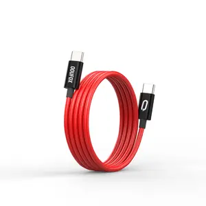 QOUFOX 5ft 60Wmax Fast Charging Cable for Mobile Phones and Electronics Red Line for iPhone17 & Samsung Laptops Charger