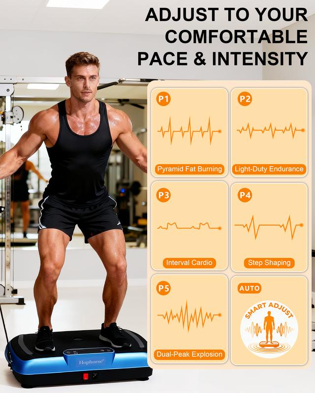 HopHorse 400LBS Vibration Plate Exercise Machine Vibrating Plate Exercise Machine with Bluetooth and LED Display, Whole Body Workout Vibration Platform Workout Equipment for Women Men Home