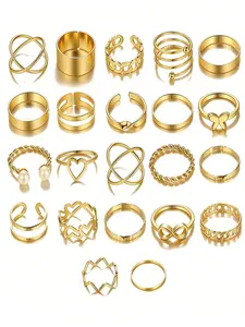 Women's Stackable Rings Set, Open-Style Joint Ring Design, Fashion Jewelry Gift for Parties & Special Occasions