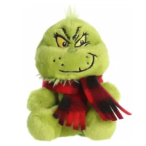 Aurora Whimsical Dr. Seuss Palm Pals 5" Grinch W/ Scarf