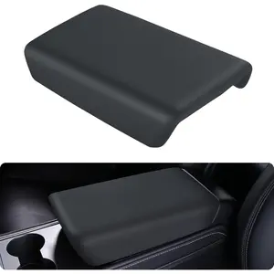 BASENOR Upgraded Tesla Model Y Model 3 Center Console Cover TPU Armrest Cover Non-Slip Protector Armrest 2017-2024 Tesla Interior Accessories Black (Not Compatible with 2024 2025 Tesla Model 3)