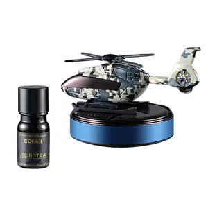 Helicopter car air freshener rotating solar car freshener aircraft car perfume (blue camouflage)