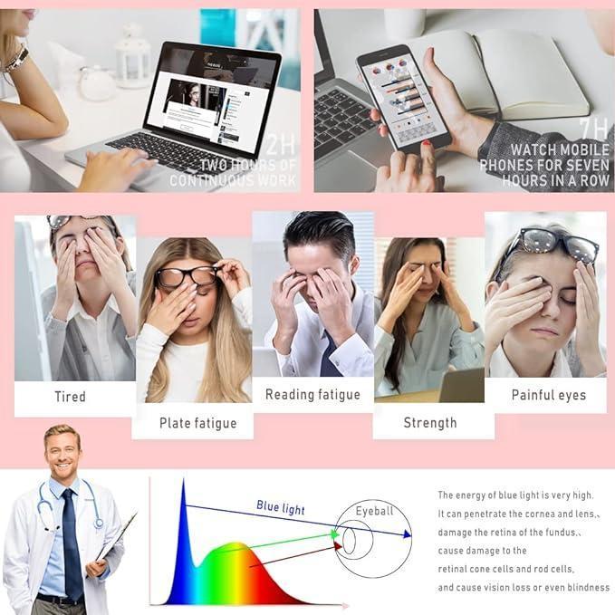 2025 [Computer Square-framed Glasses] Computer TV Phones Glasses Fashion Glasses For Men Women,Clear Gaming Glasses Lenses blue light glasses