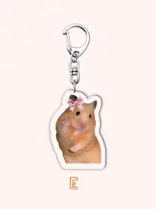 Acrylic Cartoon Hamster Keychain, Cute Animal Theme Bag Accessory, Perfect Gift for Friends and Family, All-Season Fashion Item