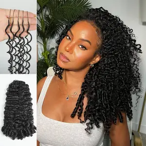 [New In] Wiggins Hair Burmese Curly Feather Crochet Hair Extensions 50g/Pack Knotless Pre-Separated & Deep Wave Bundle Human Hair