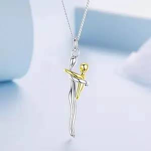Mother and Child Hug Necklace Simple Versatile Kid Baby Chain Pendant