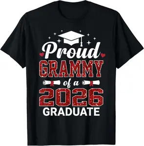 100% Cotton Proud Grammy of A 2026 Graduate Class of Graduation T-Shirt
