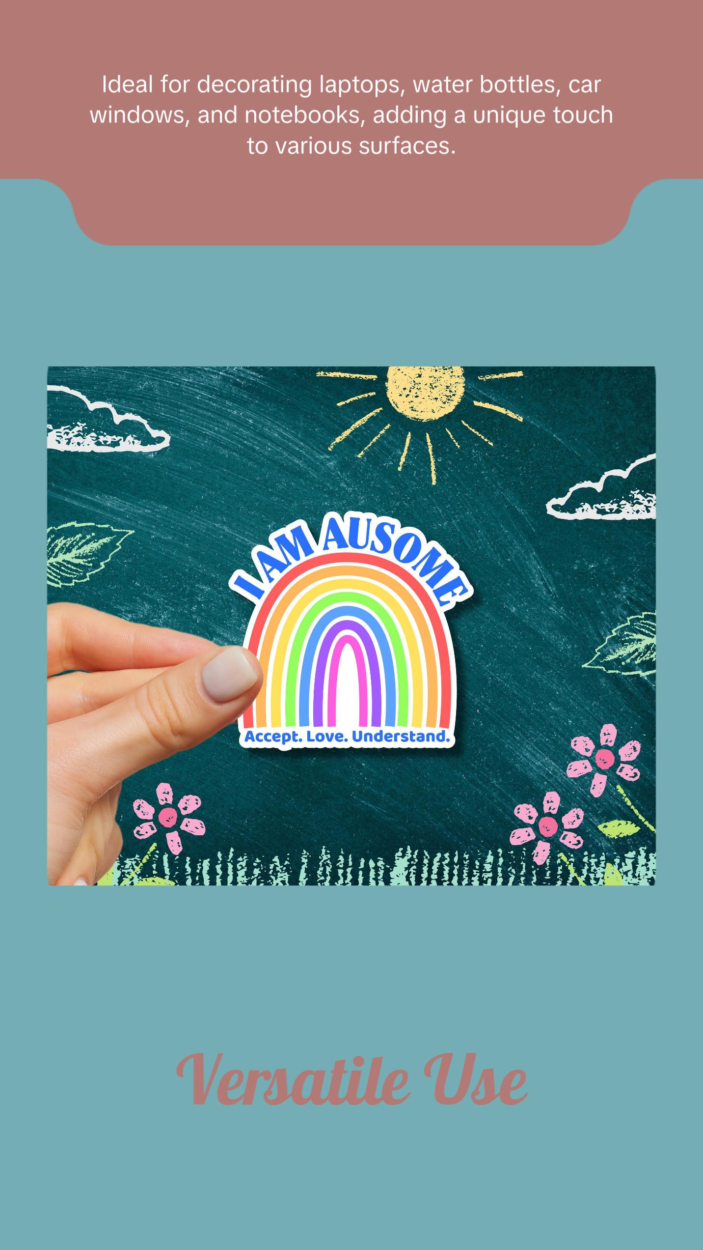 Autism Acceptance Sticker Autism Awareness Sticker ABA sticker I am ausome sticker for neurodivergent sticker neurodiversity sticker