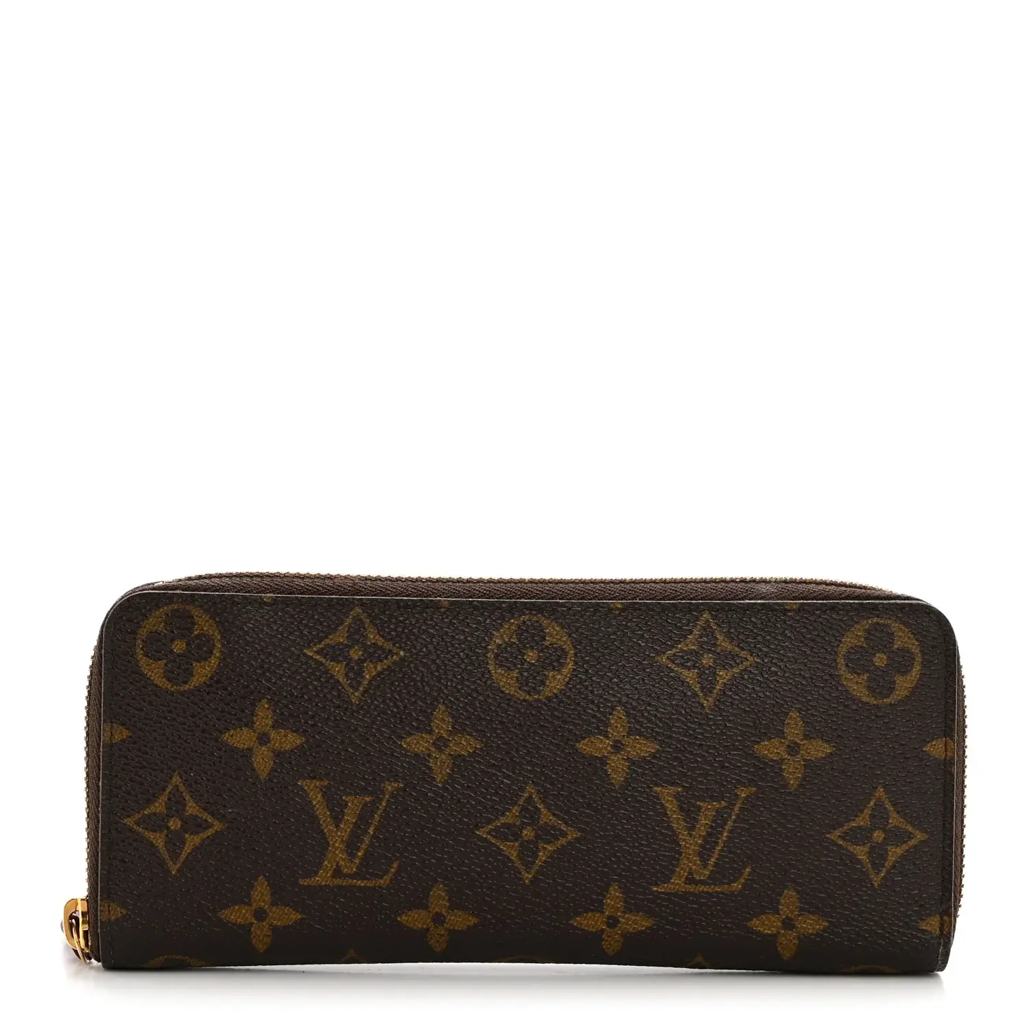 Pre-owned Louis Vuitton Coated Canvas Small Leather Goods Monogram Clemence Wallet Fuchsia