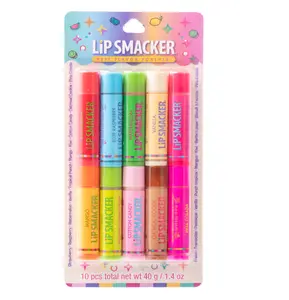 Lip Smacker Original & Best Party Pack - 10 Moisturizing Lip Balms, Classic Flavors, Hydrating & Protecting - Cruelty-Free- Oatmeal Cookie