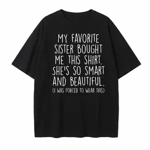 Funny Brother Gift T-Shirt Soft  Cotton From My Sister Unique Design Comfortable Round Neck Short Sleeves Ideal for Casual Outings Garment trendy graphic tees for women vintage graphic tees