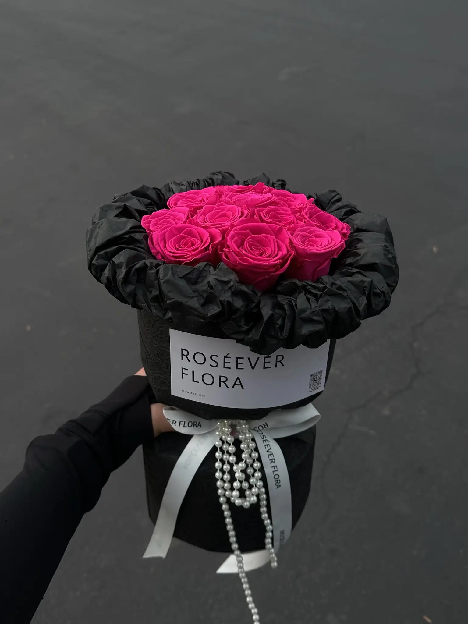 Hot Pink Preserved Rose Bouquet