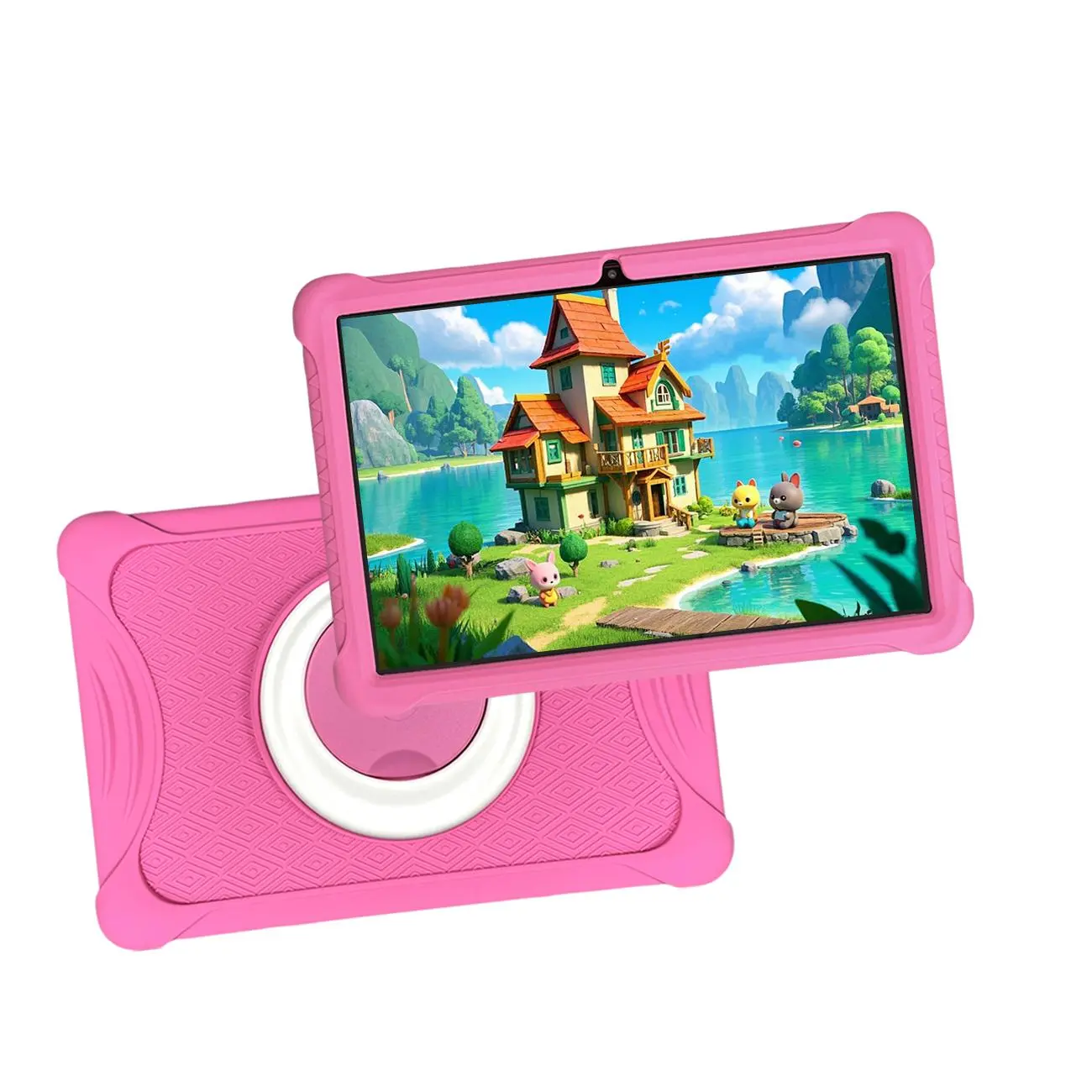 10.1 Inch, Android Learning Entertainment Tablet PC, Rechargeable Tablet with Parental Control, Shockproof Tablet with Dual Camera, Ideal Gift for Learning & Playing