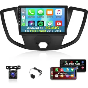 Car Radio Stereo for 【Ford Transit 2015 2016 2017 2018】 with CarPlay Android Auto Android 13 Radio 9" Touch Screen Bluetooth Car Radio with GPS Navigation HiFi FM Backup Camera