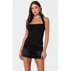 Edikted Women's Marisol Straight Neck Halter Top