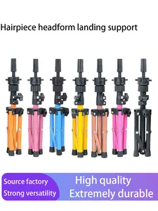 Wig Head Stand Tripod Mannequin Head Stand Adjustable Height for Styling and Braiding Portable Wig Support for All Seasons