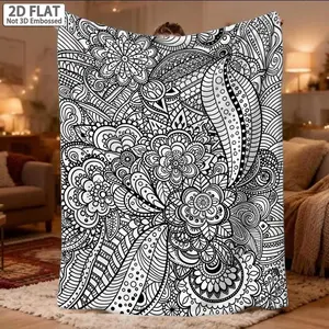 1pc 1pcs Contemporary Multicolor Floral Blanket - Lightweight Portable Suitable for Travel, Camping & Home, Soft Bedspread with Complex Patterns, - Bedding for Sofa, Chair, Bed, Suitable for Living Rooms, Offices, Offices Sofas, 2D Flat