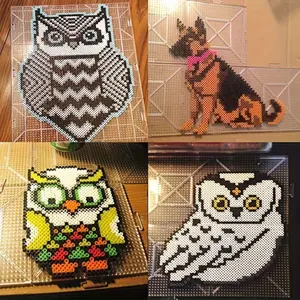 4pcs Fuse Beads Making Mold Fusing Pegboard Large Square Size Fusing Beads Pegboard Can Be Spliced for Fuse Beads Making Artwork Handcraft Home Decor Art Craft Supplies