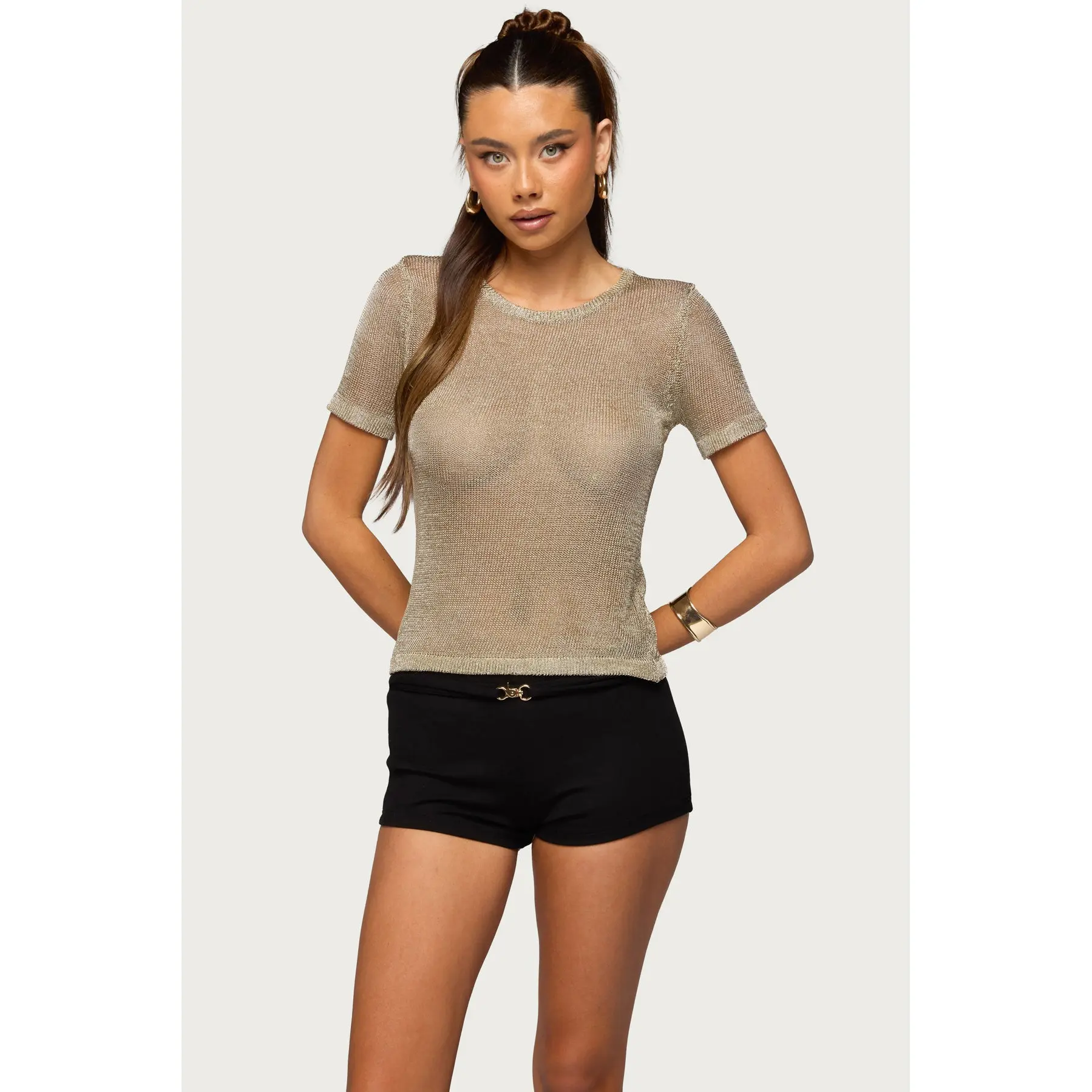 Luchia Shiny Knit Top