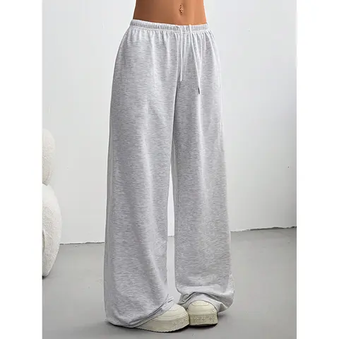 [Solid Color] Oversized Sports Pants Loose Lounge Pants Black & Gray Pants Streetwear Pants Women Outfits Casual Pants Daily Wear Pants