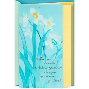 Hallmark Sympathy Card (White Flowers, Strength and Comfort