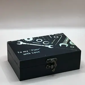 Custom Memory Box - The Fixer, Decorative Wooden Container for Gift Giving Organiser Felt
