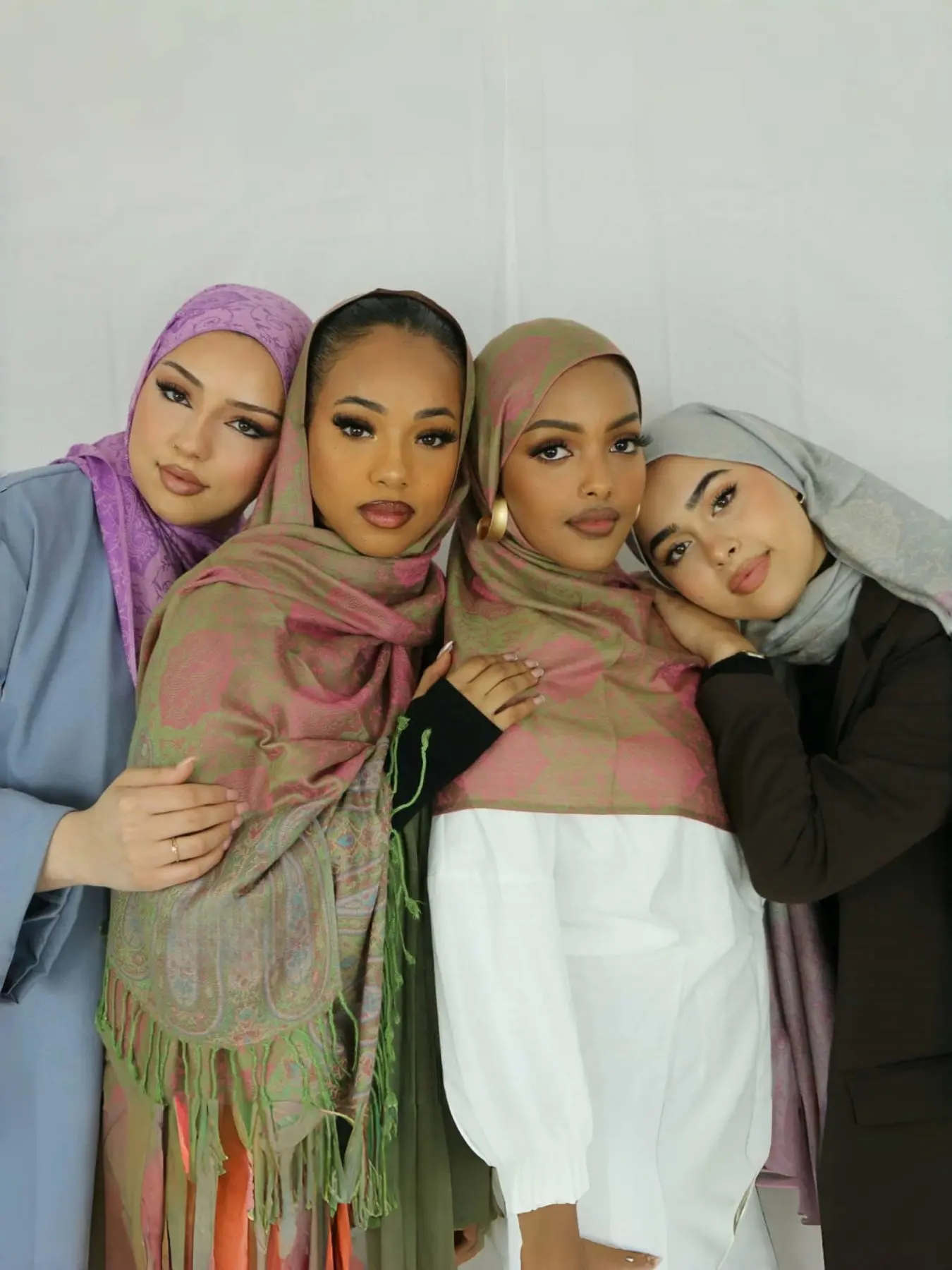 Women's Fashion Autumn Winter New Ethnic Style Scarf 70x190cm Warm Windproof Jacquard Headscarf, Stylish and Cozy Accessory For Muslim muslim hijab Turban Hijab Winter headscarf