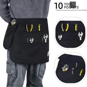 Multi-Pocket Work Apron Waist Tool Belt, Half Apron Organizer for Gardening, Makeup, Carpenter & DIY